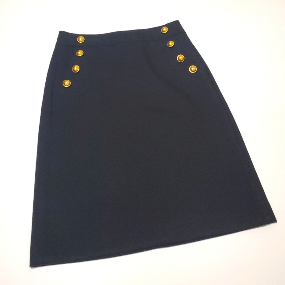 Ann Taylor Sailor/Pin Up Girl Black Pencil Skirt